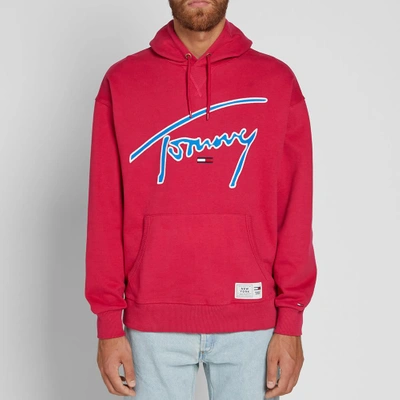 Shop Tommy Jeans Signature Hoody In Red
