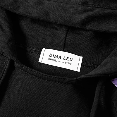 Shop Dima Leu Jersey Stripe Hoody In Black
