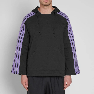 Shop Dima Leu Jersey Stripe Hoody In Black