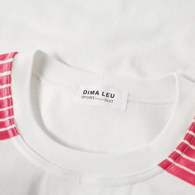 Shop Dima Leu Long Sleeve Jersey Raglan Stripe Tee In Pink