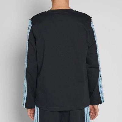 Shop Dima Leu Long Sleeve Stripe Jersey Tee In Black