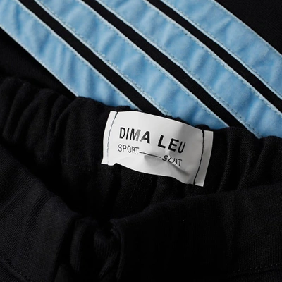 Shop Dima Leu Jersey Stripe Pant In Black