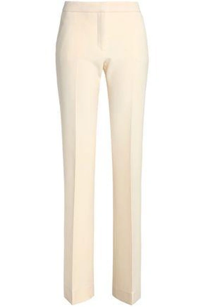 Shop Victoria Victoria Beckham Wool-blend Cady Bootcut Pants In Cream