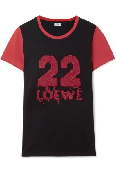Shop Loewe Appliquéd Cotton-jersey T-shirt