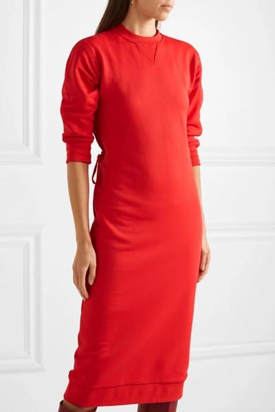 Shop Tibi Cutout French Terry Dress In Red