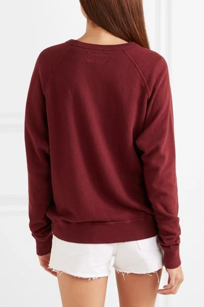 Shop The Great The College Printed Cotton-jersey Sweatshirt In Red