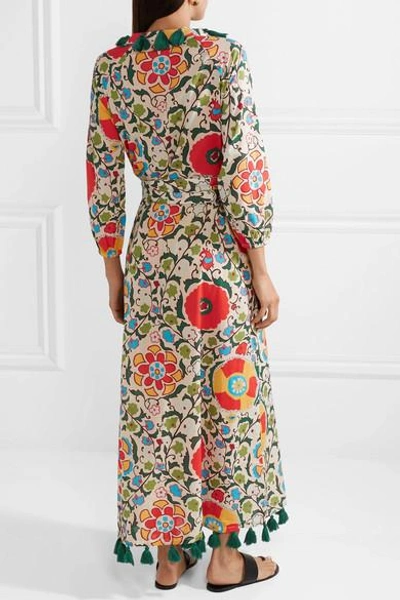 Shop Rhode Lena Tasseled Printed Cotton-voile Maxi Dress