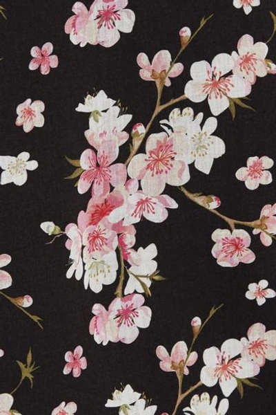 Shop Eywasouls Malibu Josepha Open-back Floral-print Cotton-voile Maxi Dress In Black
