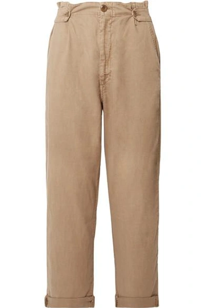 Shop The Great The Explorer Twill Straight-leg Pants In Sand