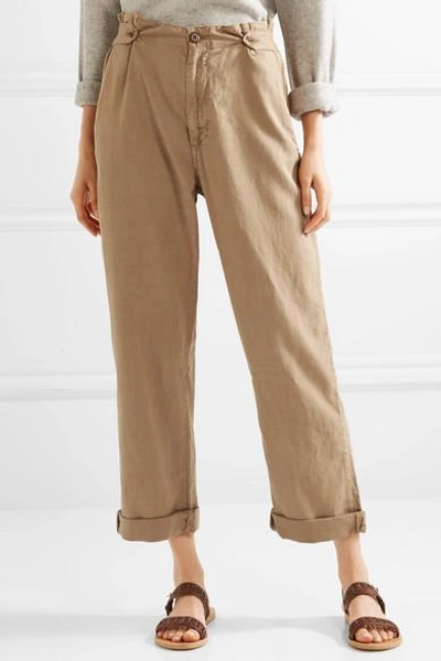 Shop The Great The Explorer Twill Straight-leg Pants In Sand