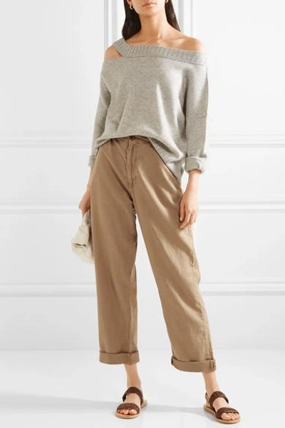 Shop The Great The Explorer Twill Straight-leg Pants In Sand