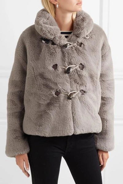 Shop Golden Goose Faux Fur Jacket In Gray
