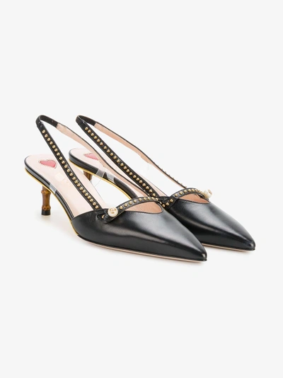 Shop Gucci Studded Pumps In Black