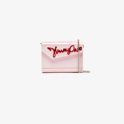 Shop Jimmy Choo Rosewater Pink And Red Candy Clutch In Pink/purple