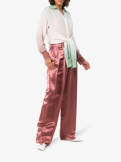 Shop Sies Marjan Sander Silk Dégradé Shirt In Pink/purple