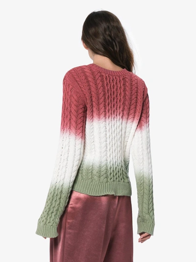 Shop Sies Marjan Womens Dsdg Multicolor Britta Cotton Cable Knit Jumper In Red / White / Green