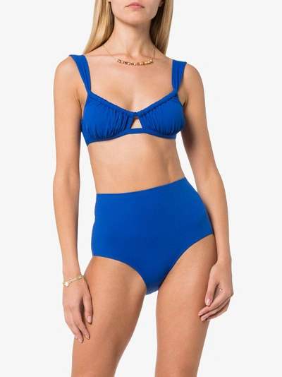Shop Three Graces Bridget Gathered Bikini In Blue