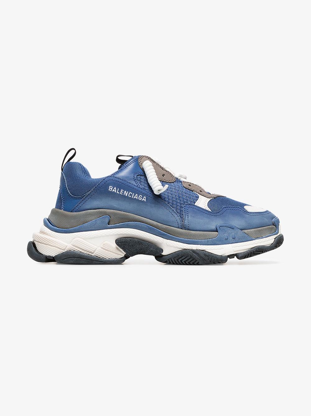 balenciaga triple s navy grey