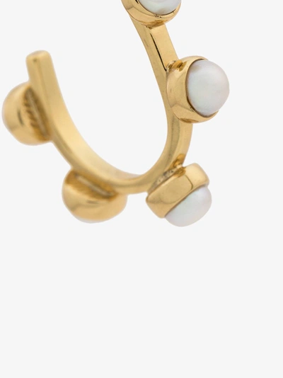 Shop Cornelia Webb Gold Plated Freshwater Pearl Hoop Earrings In Metallic