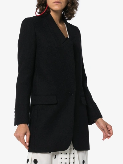 Shop Stella Mccartney Single Breasted Wool Felt Blazer In Black
