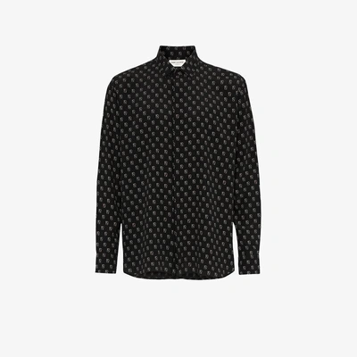 Shop Saint Laurent Sl Playing Cards Printed Shirt In Black