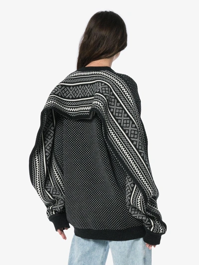 Shop Y/project Y / Project Scarf Back Panel Wool Long Sleeve Sweater In Black