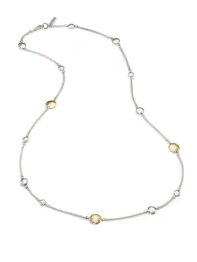 Shop John Hardy Palu 18k Yellow Gold & Sterling Silver Station Sautoir Necklace In Silver Gold