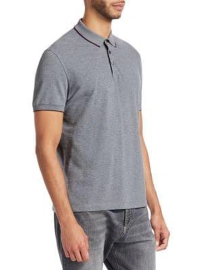 Shop Brunello Cucinelli Tipping Polo In Mid Grey