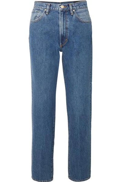 Shop Goldsign The Classic Fit High-rise Straight-leg Jeans In Mid Denim