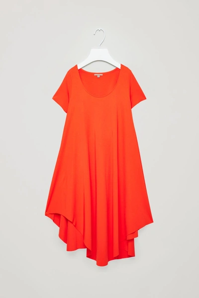 Shop Cos Circle-cut Jersey Dress In Orange