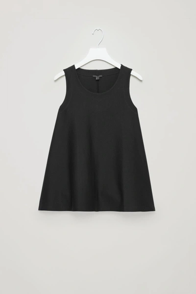 Shop Cos A-line Cotton Vest Top In Black