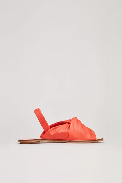 Shop Cos Knotted Leather Sandals In Orange