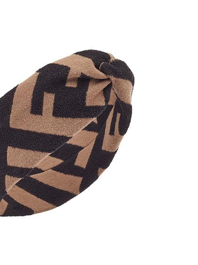 Shop Fendi Ff Motif Hairband In Black ,brown