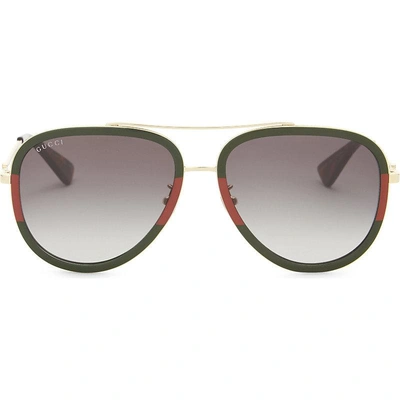 Gucci Pilot-frame Sunglasses In Gold