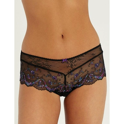 Shop Aubade Romantique Lace Briefs In Noir Venus