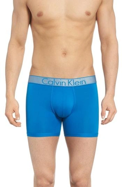 Shop Calvin Klein Customized Stretch Boxer Briefs In Summer Blue