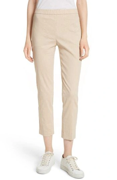 Shop Theory Pull-on Linen Blend Pants In Light Wheat