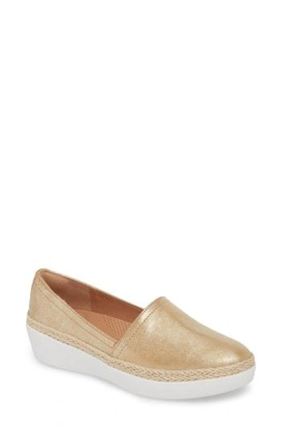 Shop Fitflop Casa Loafer In Metallic Gold Leather