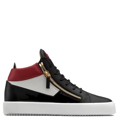 Shop Giuseppe Zanotti Leather Mid-top Sneaker Jimbo In Multicolor