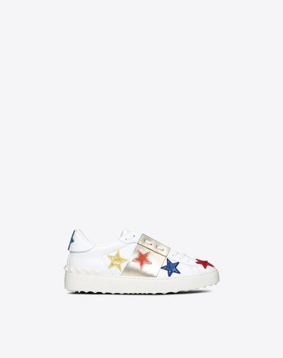 Shop Valentino Sequin Star Motif Open Sneaker In Multicolored