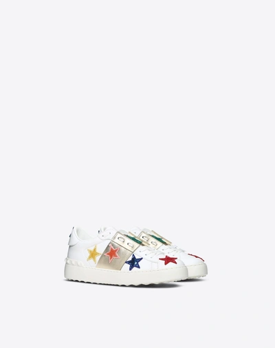 Shop Valentino Sequin Star Motif Open Sneaker In Multicolored