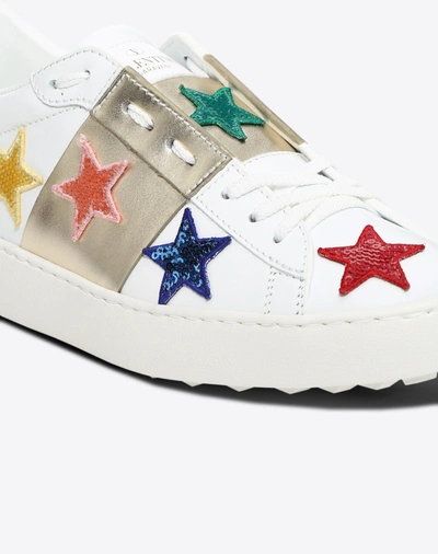 Shop Valentino Sequin Star Motif Open Sneaker In Multicolored