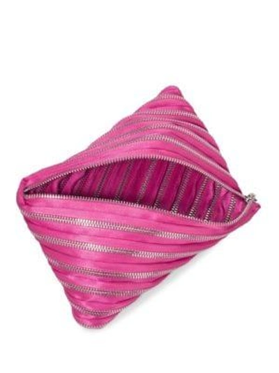 Shop Alexander Wang Unzip Satin Clutch In Pink