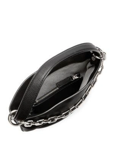 Shop Alexander Wang Roxy Mini Leather Crossbody Hobo In Black