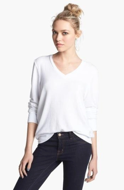 Shop Wildfox V-neck Pullover In Clean White