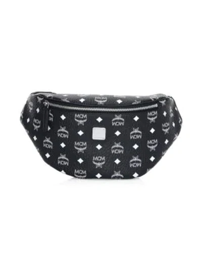 Shop Mcm Medium Stark Visetos Belt Bag In Black White