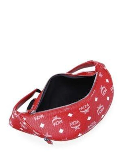 Shop Mcm Medium Stark Visetos Belt Bag In Red White
