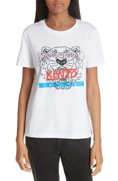 Shop Kenzo Hyper Tiger Print Tee In White