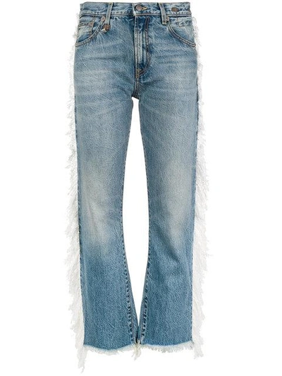Shop R13 Fringed Straight-leg Jeans In Blue