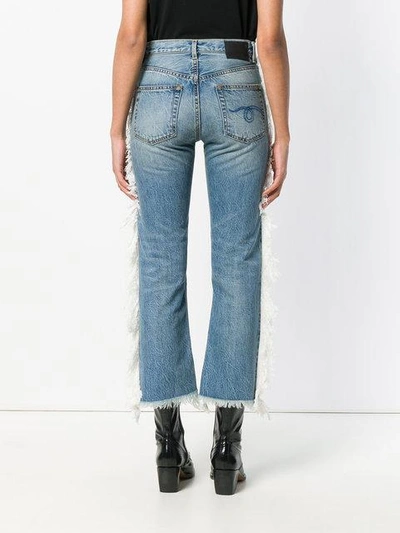 Shop R13 Fringed Straight-leg Jeans In Blue